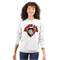 Betty Boop Zombie Love Heart Women Crewneck Sweatshirt Brisco Brands S
