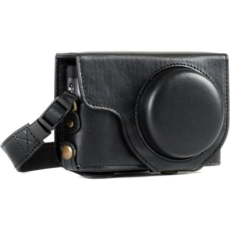 Image of MG1258 Ever Ready Leather Camera Case compatible with Panasonic Lumix DC-ZS80 DC-ZS70 DC-TZ95 DC-TZ90 -