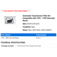 thumbnail image 2 of Automatic Transmission Filter Kit - Compatible with 1993 - 1998 Chevy Blazer 1994 1995 1996 1997, 2 of 2