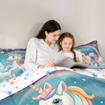 thumbnail image 5 of Manfei Magic Unicorn Bedding Comforter Set,Fairy Tale Theme Twin Comforter Sets,Cute Cartoon Animal Bedding Set For Teens,Microfiber Bedroom Decor Reversible,2pcs, 5 of 8