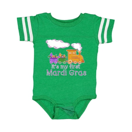 

Inktastic It s My 1st Mardi Gras Train with Jester Hats Gift Baby Boy or Baby Girl Bodysuit