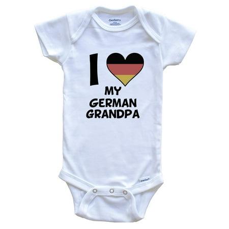 

I Heart My German Grandpa Germany Flag Baby Bodysuit 3-6 Months White