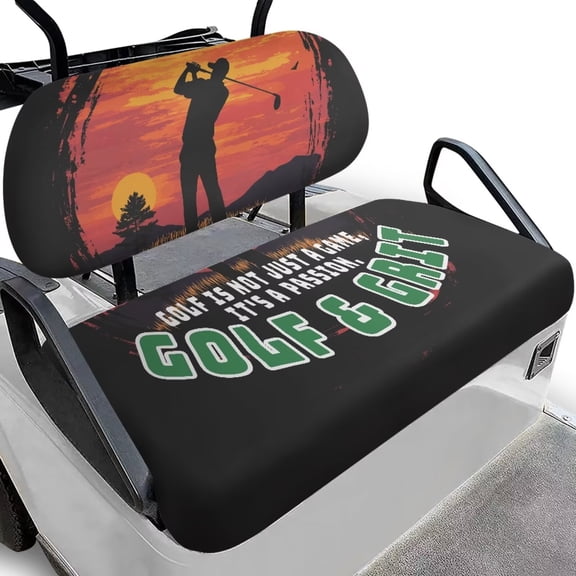 FUIALDOLG Golf Cart Seat Covers, Windproof Non Slip Golf Cart Seat Towel Blanket with Elastic Edge, Universal Sports Cart Seat Cushion Protector - Golf Is Not Just A Game