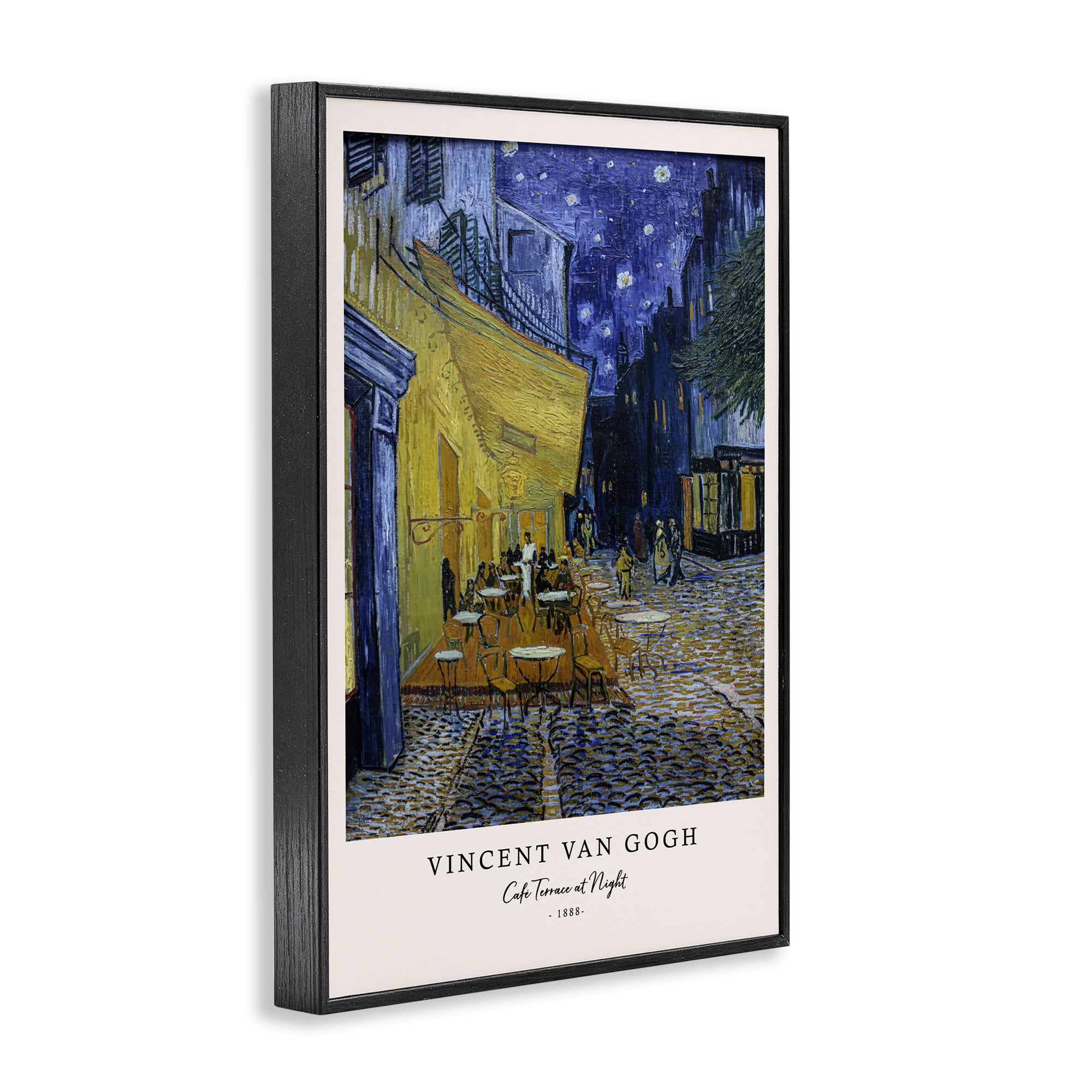 Stupell Industries Classic Cafe Terrace At Night Black Framed Giclee Art, design by Vintage Hustle