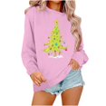 thumbnail image 2 of Wancir Christmas Sweatshirts Women Funny Xmas Trees Graphic Long Sleeve Crewneck Shirt Winter Tops Loose Casual Pullover, 2 of 3