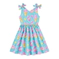 thumbnail image 2 of WOYY Girls Sleeveless Dress Summer Casual Cute Bow-Tie Straps A Line Midi Dress, 2 of 5