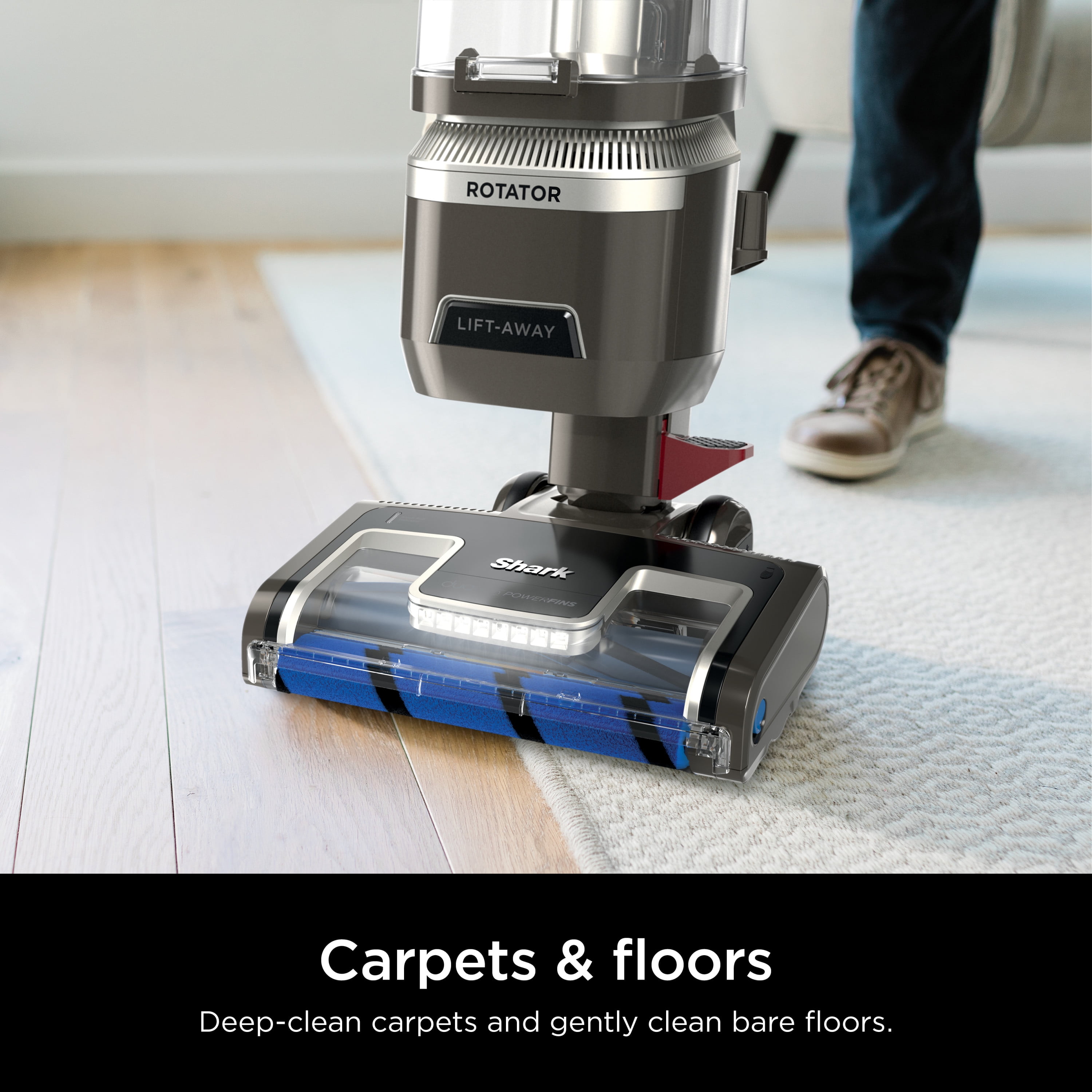 Shark Rotator Lift-Away ADV Upright Vacuum, Pet Friendly, DuoClean PowerFins Self-Cleaning Brushroll, LA500WM Gray