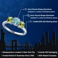 thumbnail image 2 of Gem Stone King 925 Sterling Silver Blue Zircon and Green Peridot Engagement Ring for Women | 2.30 Cttw | Round 6MM | Gemstone Birthstone | Size 9, 2 of 6