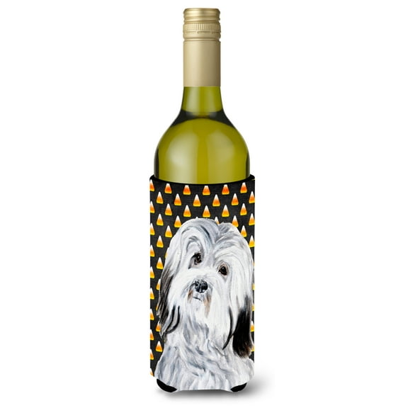 Havanese Candy Corn Halloween Wine Bottle Hugger