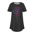 thumbnail image 4 of FAIWAD Tuniques à Manches Courtes pour Femmes, Col Rond, Blouses Amples, T-shirts Graphiques avec Cœur Mignon, 4 of 4