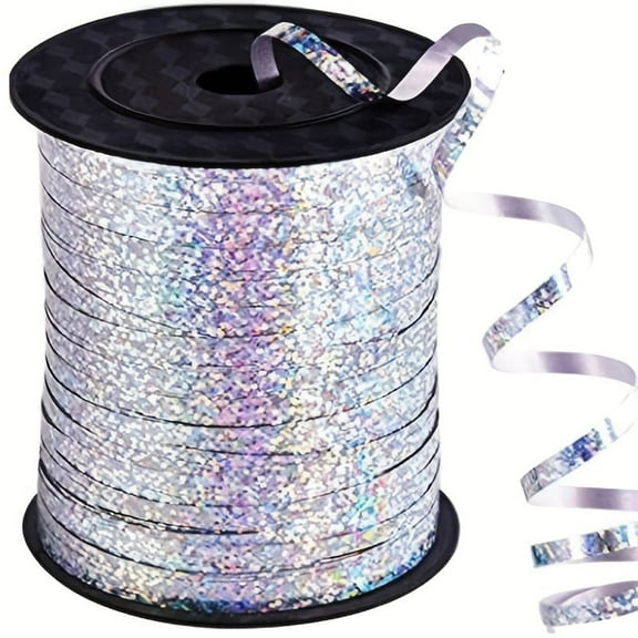 Party Decorations Promotion Sale! Nomeni 500 Yard Balloon Curling Ribbon Roll Crimps Silver Shiny Curling Ribbon for Gift Wrapping Party and Festival Decoration, Home Decor Clearance Sale Silver