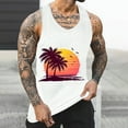 thumbnail image 2 of WMTBSRSW Men Tank Tops Graphic Palm Tree Print Round Neck Sleeveless Fit Basic T Shirts Hawaiian Summer Beach Loose Shirts, 2 of 5