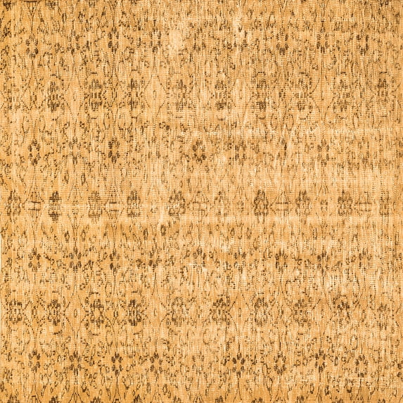 Ahgly Company Indoor Square Abstract Orange Contemporary Area Rugs, 3' Square