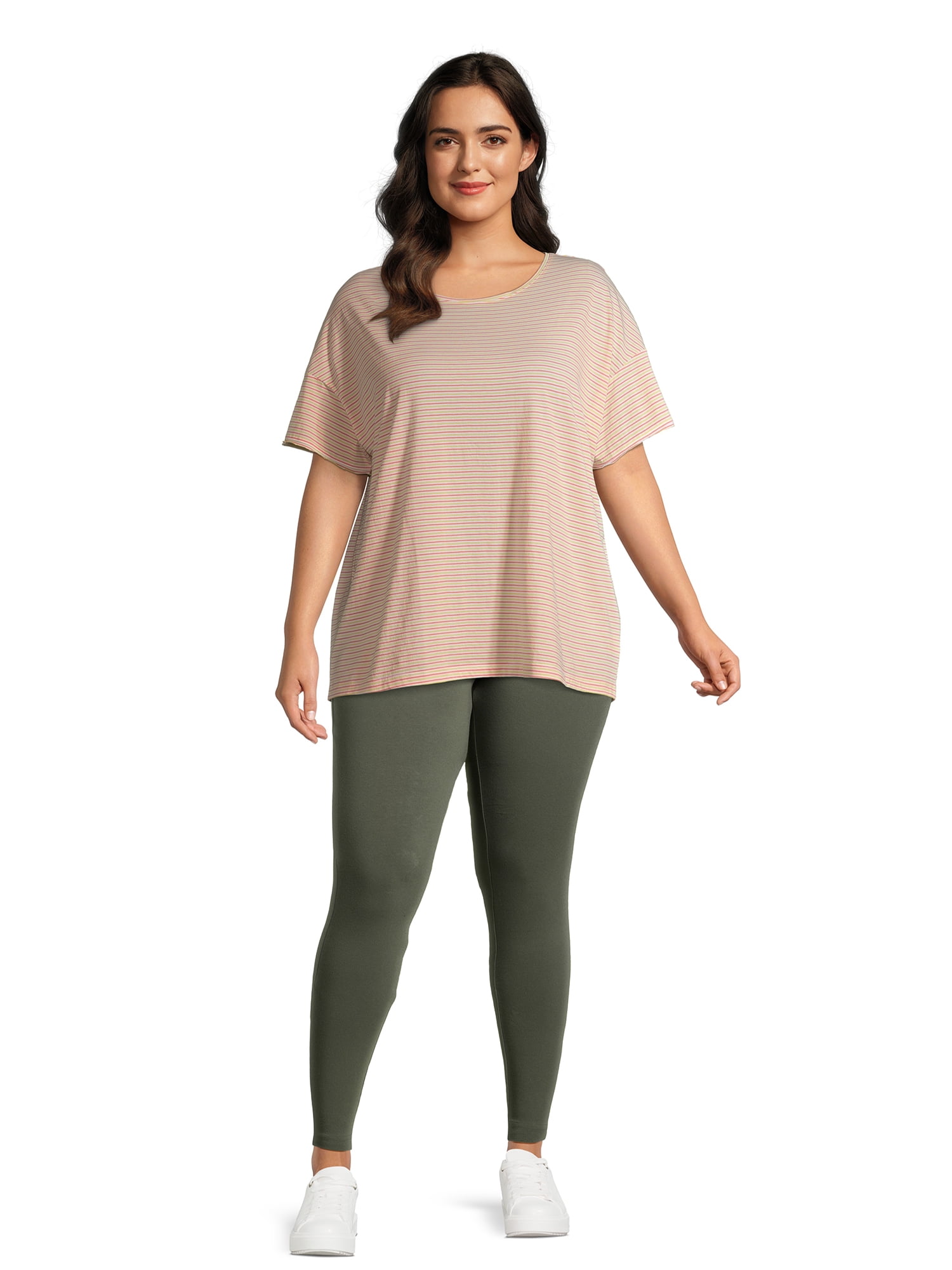 Terra & Sky Women's Plus High Waist Full Length Leggings, Sizes 0X-5X