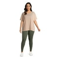 thumbnail image 3 of Terra & Sky Women's Plus High Waist Ankle Length Leggings, 27" Inseam, Sizes 0X-5X, 3 of 5
