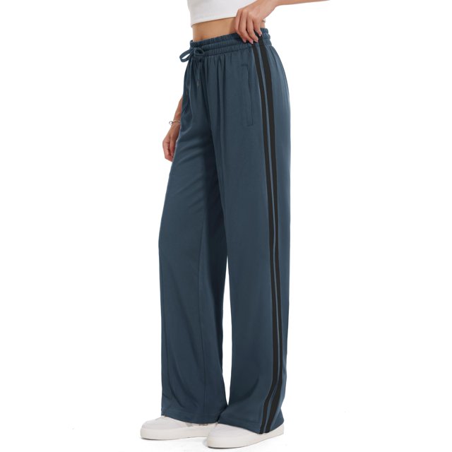 Pantalones deportivos Tapata para mujer, holgados, pierna recta, color gris oscuro, talla L