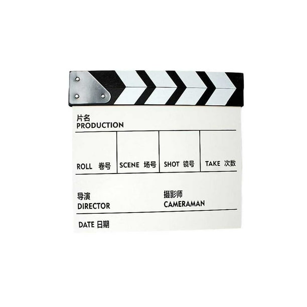 Seitruly Clapperboard de película, accesorio, placa de aviso, patrón impreso, resistente, grabación de vídeo, Director, claquetas, tableros de Electrónica blanco chino grande 30*27 CM