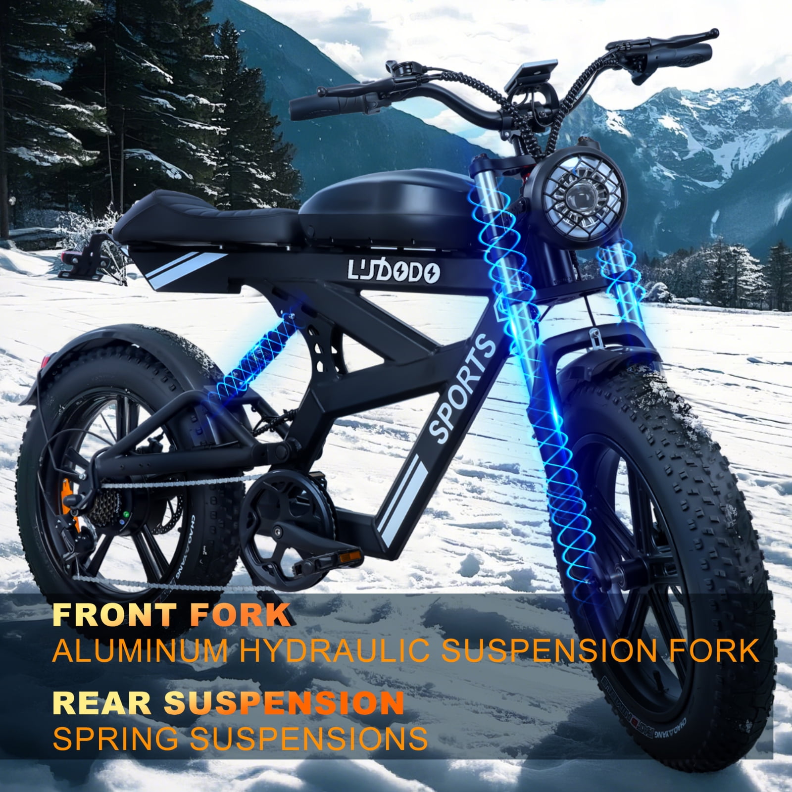 EOEOWTO AK2 Electric Dirt Bike for Adults Peak 1000W 48V 17.8AH Top Speed 34MPH 75Miles Long Range Motor MotorcycleDouble Disc Brake,20*4.0 Fat Tire Off-road E-Bike