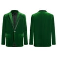 thumbnail image 5 of TSSOE Boys Velvet Sport Blazer Classic Fit Lapel Suit Jacket Single Breasted Outerwear Coat Dark Green 4, 5 of 6