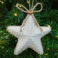 thumbnail image 2 of Holiday Time Farbic / Jute Star Ornament, 2 of 4