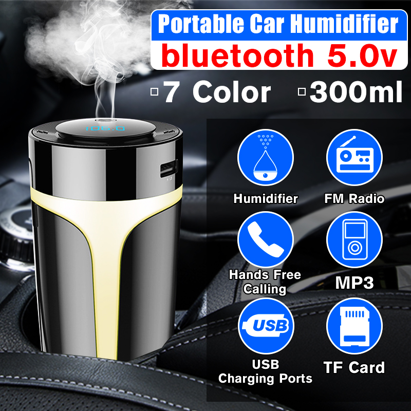 USB Car Humidifier, Mini Portable Humidifiers Air Purifier with LED