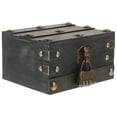 thumbnail image 2 of Cofre de madera con cerradura, cofre decorativo de estilo vintage para guardar joyas, 2 of 7