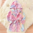 thumbnail image 2 of Zanarzt Kids Bath Robe Cotton Girls Fleece Robe Boys Hooded Bathrobe Soft Flannel Robe for Kids Pink,2-3 Years, 2 of 6