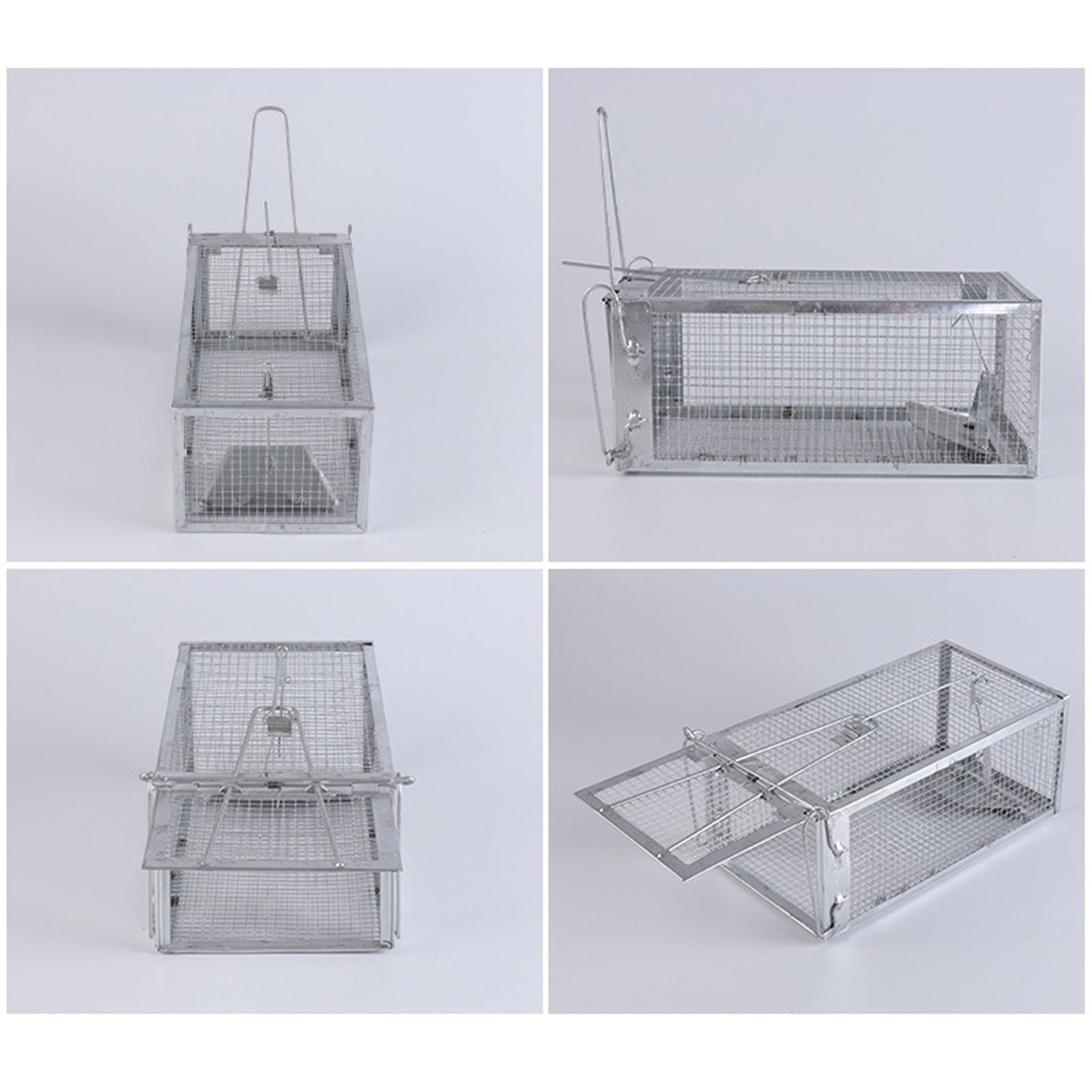 pdqouc Live Animal Cage Trap, 10.62"x 5.51"x 4.72" Hum ane Live Trap Catch and Release, Folding Raccoon Trap, Cat Trap for Stray Cats, Squirrel, S kunk, Groundhog, Armadillo, Rabbit