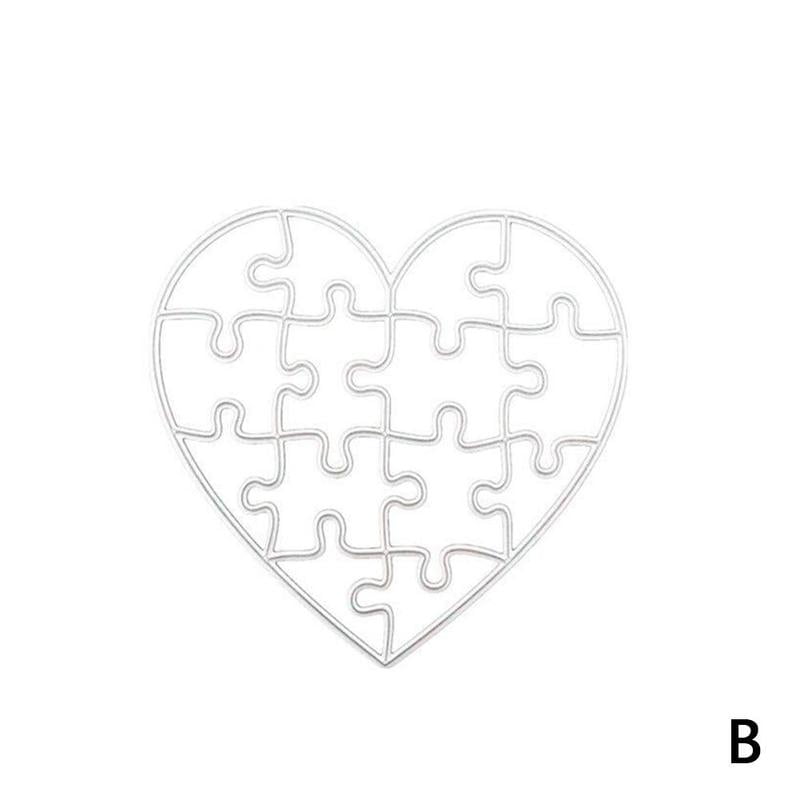 Gigsaw Puzzle Heart Metal Cutting Dies Stencil Diy Scrapbooking Card Album New
