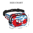 thumbnail image 4 of Balery Red Funny Crab on Blue Stripe Mochila Cinturón para Mujeres y Hombres, Bolsa de Cintura Impermeable de Doble Capa con Correa, 4 of 9