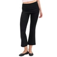 thumbnail image 3 of Breezora Women's Fold Over Waist Cropped Flare Pants High Waisted Leggings Casual Stretchy Loose Relaxed Fit Daily Yoga Trousers, 3 of 5