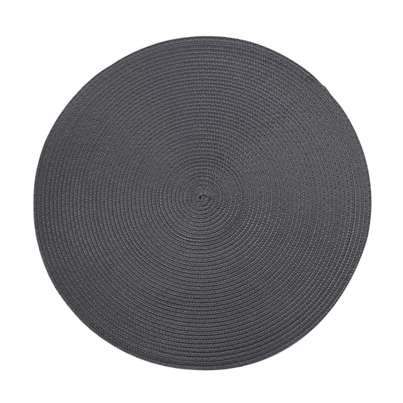 Round Placemats, Washable Thick Absorbent 15 inch Woven Placemats for Kitchen Dining Table, Round Braided Fabric Indoor/Outdoor Table Mats, Non Slip, Heat Resistant, Black1