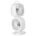 thumbnail image 2 of Ventilador giratorio de doble capa, recargable, 5 velocidades, compacto, rotación de 350 degree Blanco, 2 of 9