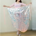 thumbnail image 4 of Women's High Waisted Sequin Maxi Skirt Shimmering Iridescent Mermaid Silhouette Side Split Long Skirt Elegant Tie Waist Cover Up For Cocktail Party Music Festival, 4 of 5