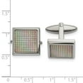 thumbnail image 2 of FB Jewels Stainless Steel Polished Rainbow Textured Square Cufflinks, 2 of 2