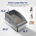 thumbnail image 5 of Extra Large Stainless Steel Cat Litter Box, XL Litter Boxes for Big Cats & Multiple Cats, Metal Litter Box with High Sides & Metal Scoop/Mat, Easy to Clean, Dark Gray, 5 of 8