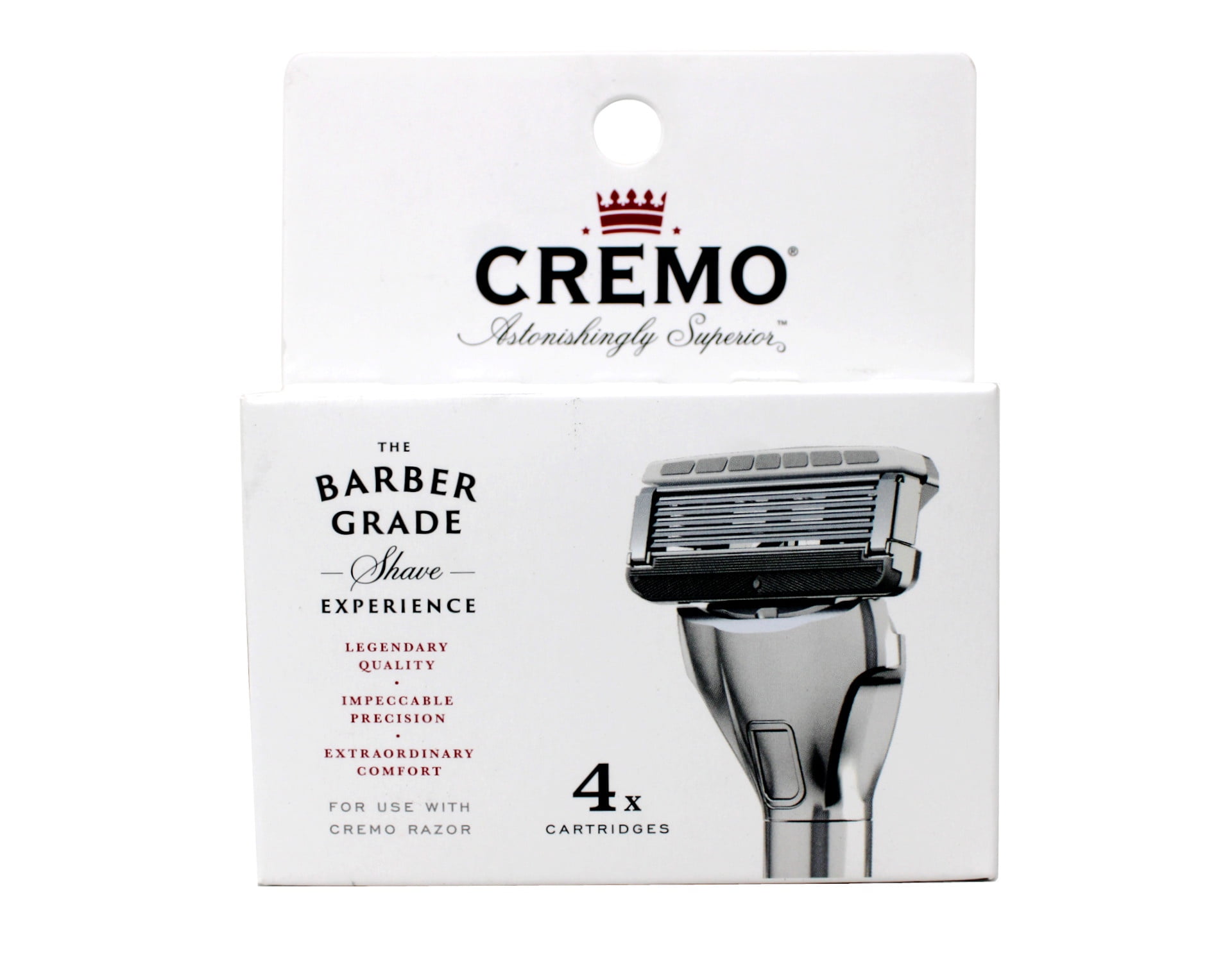 Cremo 5-Blade Barber Grade Mens Razor Cartridge Refills 4 Count - 4 Pack