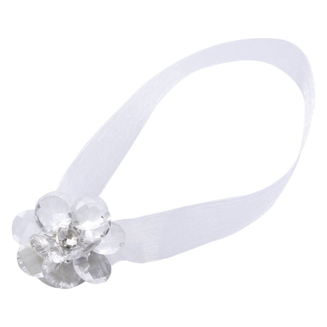 Sujetador magnético de cortina con forma de flor, clips decorativos con cinta para cortinas, ideal para el hogar y la oficina (transparente).