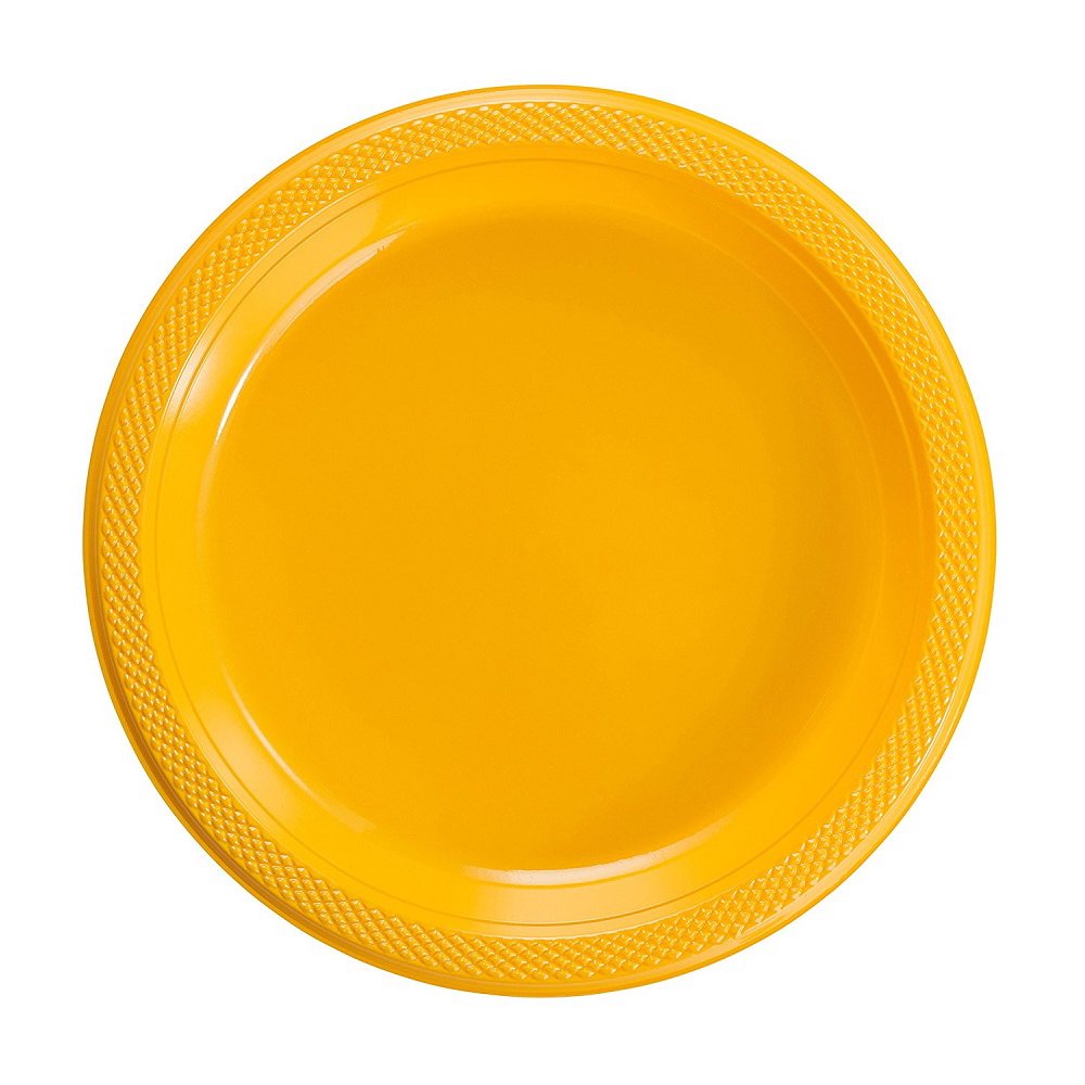 Exquisite 9" Disposable Plastic Plates Bulk 100 Count Party Pack Premium Plastic Disposable