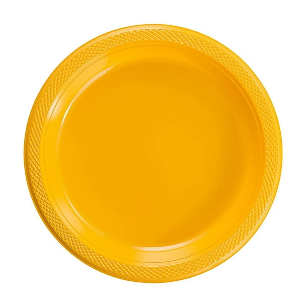 Exquisite 9" Disposable Plastic Plates Bulk 100 Count Party Pack