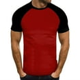 thumbnail image 2 of Big and Tall Shirts for Men Fashion Casual Color Matching Round Neck Short Sleeved T Shirt Large Tall Mens Shirts Soft T Shirt Pack for Men Plain Large Mens Medium M, 2 of 5