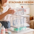 thumbnail image 3 of Baby Bottle Organizer - 5 Pack Stackable Clear Drawers with Labels, Baby Storage Solution Container for Countertop, Cabinet, Bathroom, Pantry, Vanity, 3 of 6