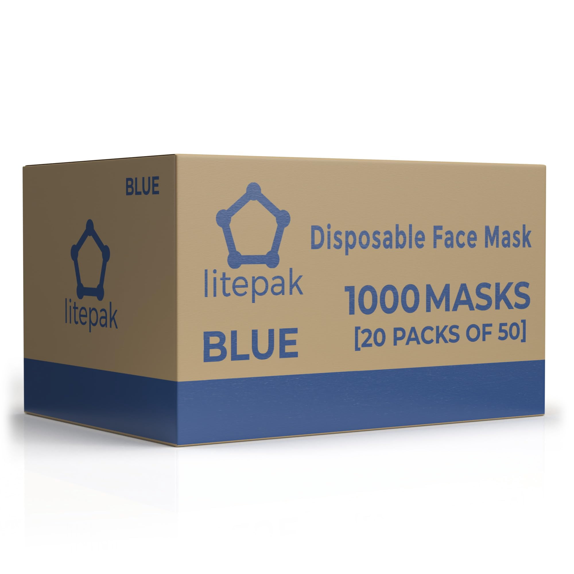 Disposable Protective Face Masks 1000 Pieces, Home Office Essential Breathable Material, Blue