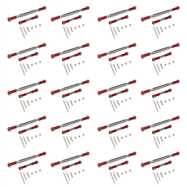 20X Lien de Direction Réglable en Métal pour MN D90 D99 MN-90 -45 1/12 RC Voiture Crawler, Rouge