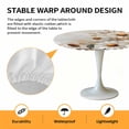thumbnail image 6 of White Flowers Leaves Elastic Fitted Round Table Cover Vintage Plant Waterproof Outdoor Tablecloth for Holiday Party, Picnic, Patio & Dining Fits Tables Up to 55"-60", 6 of 8