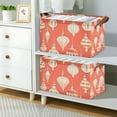 thumbnail image 2 of Yayeee Foldable Storage Basket for Shelves with Handles Waterproof Cloth Bins, Beige Christmas Ornaments Pattern, 2 of 7