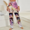 thumbnail image 3 of Skull With Leaves And Flowers Winter Female Pants Flannel High Waist Women Pants Lady Warm Straight Leg Plush Trousers, 3 of 7