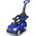 thumbnail image 1 of VOLTZ TOYS Push Car for Kids, Mercedes-Benz AMG GL63 4-in-1 Push Car, Foot to Floor Pedal Car with Detachable Push Bar, Leather Seat, Foot Rest, LED Lighting, MP3 and Foldable Rocking Rails (Blue), 1 of 7