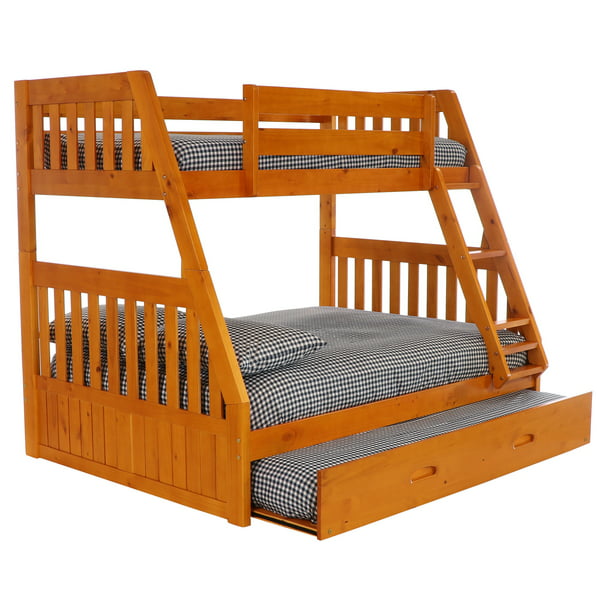 American Furniture Classics Model 2118, Mission Twin Over Full Bunk Bed With Trundle