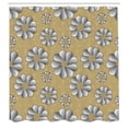 thumbnail image 2 of Ambesonne Floral Shower Curtain, Retro Abstract Daisy Pattern, 69"Wx84"L, Camel Dimgray, 2 of 4